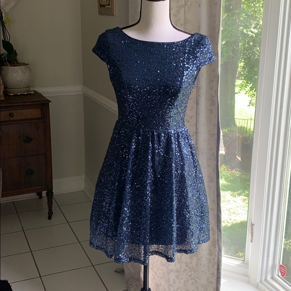 Navy blue sparkle dress